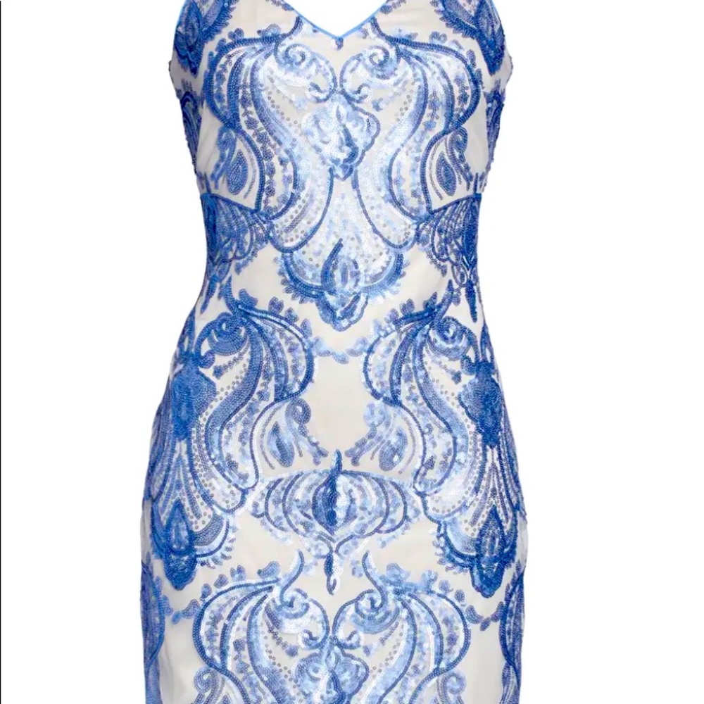 Vince Camuto blue Sequin Cocktail Dress